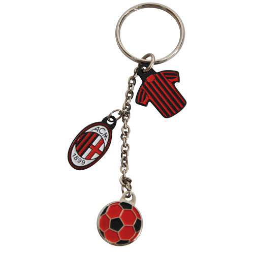Portachiavi Milan con ciondoli in metallo ufficiale
